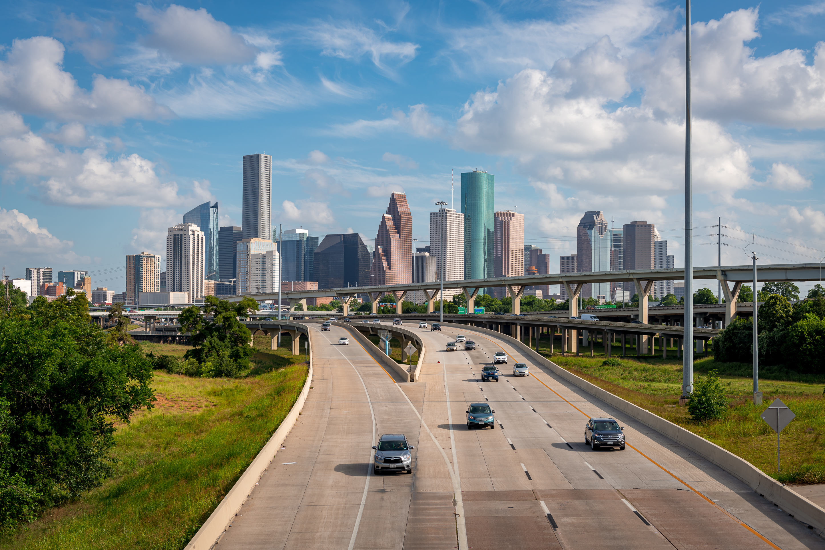 Houston Skyline + Freeway