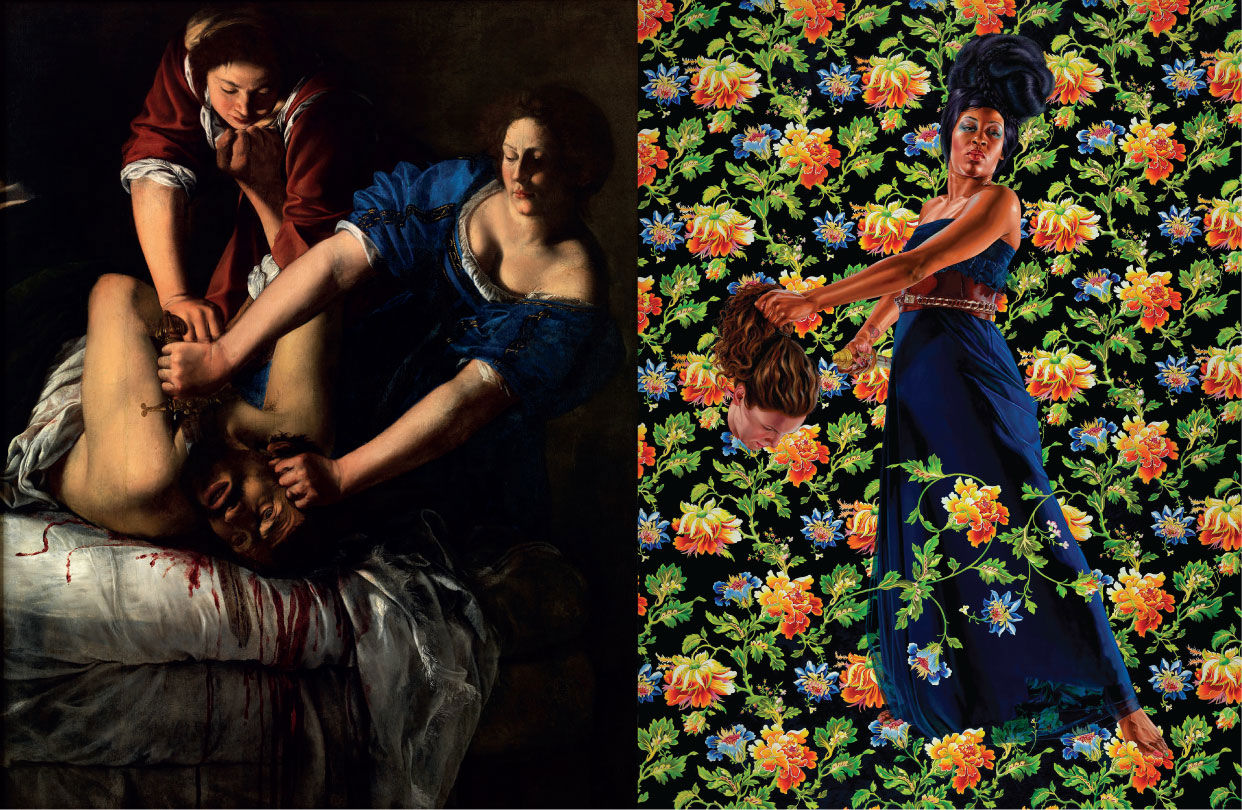 Judith and Holofernes by Gentileschi (left) and Wiley (right)